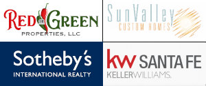 logos for  Red or Green Properties, Sun Valley Custom homes, Sotheby's and Keller Williams.